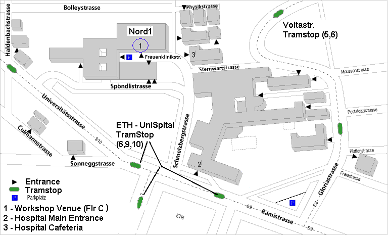 Map Universitaetsspital